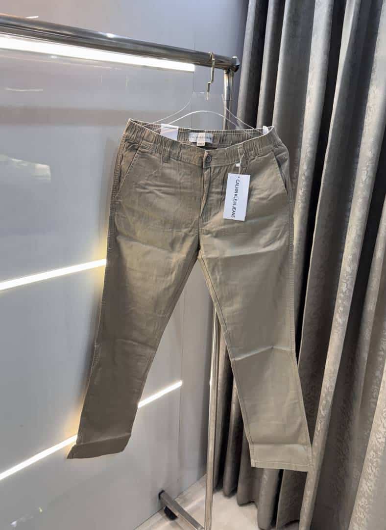 Calvi n klein Beige Premium Classic Linen Trouser