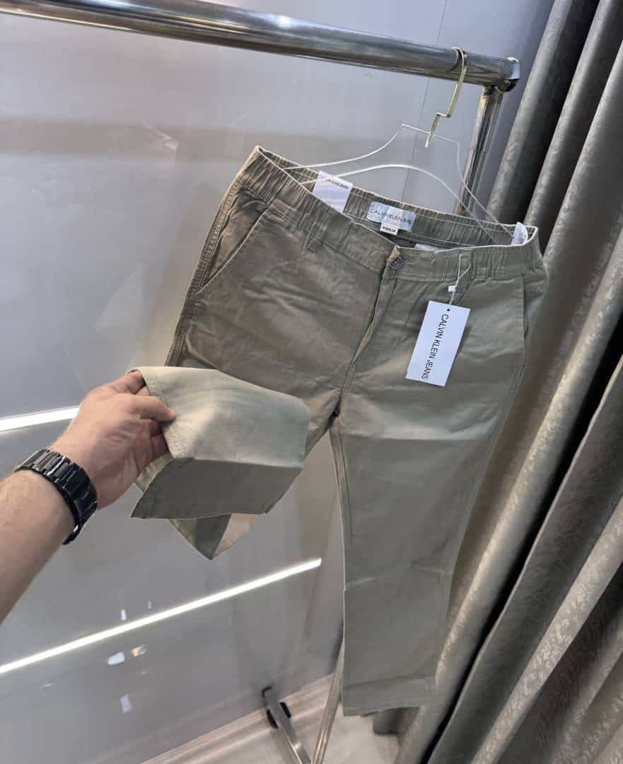 Calvi n klein Beige Premium Classic Linen Trouser