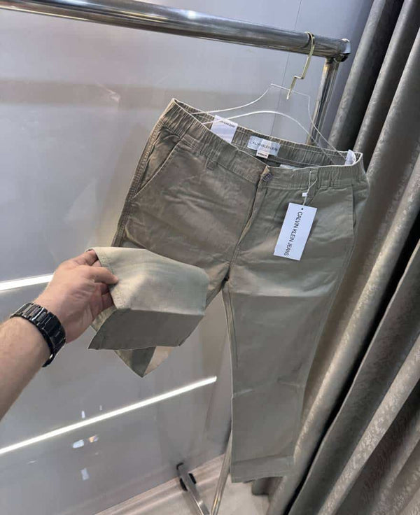 Calvi n klein Beige Premium Classic Linen Trouser