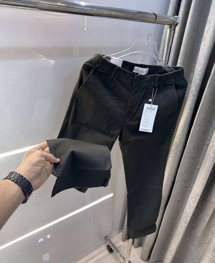 Calvi n KleIn Bottle Green Premium Classic Linen Trouser Secondary image