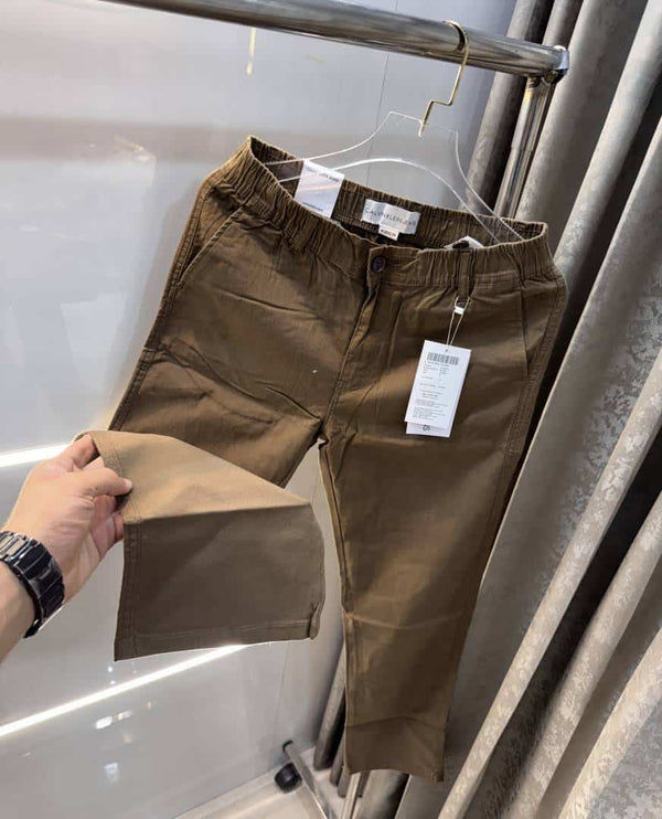 Calvin klei n Brown Premium Classic Linen Trouser