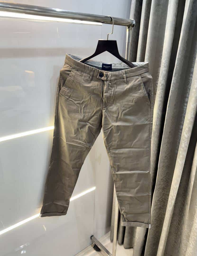 Hacket London mid Grey Premium Classic Cotton Trouser Main image