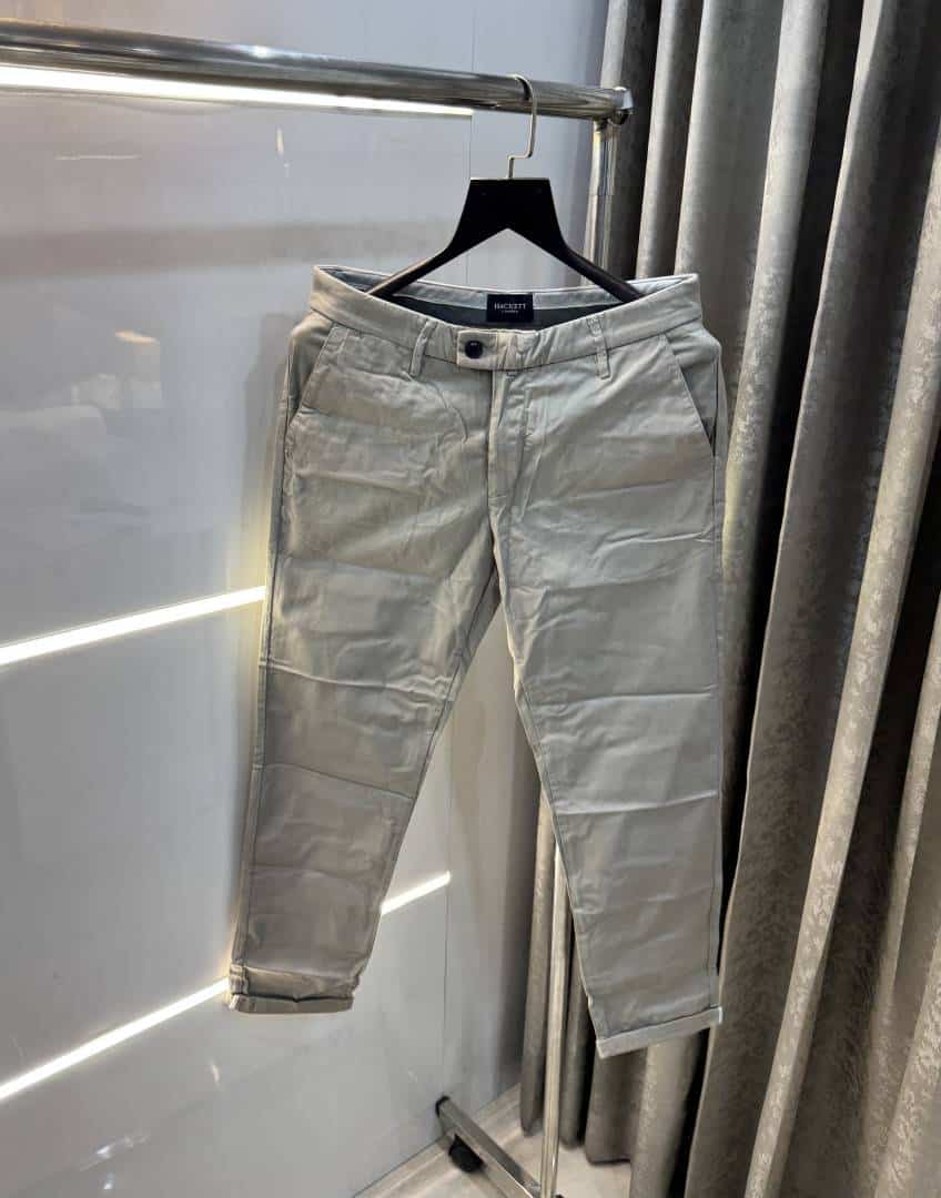 Hacket London Light Grey Premium Classic Cotton Trouser
