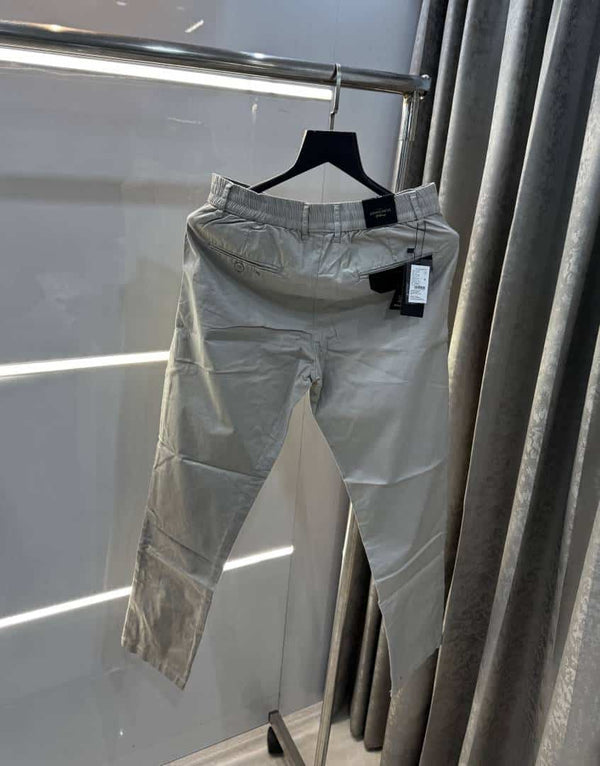 Rare Rabbit Light Grey Premium Classic Cotton Trouser