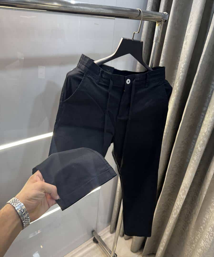 Rare Rabbi t Black Premium Classic Cotton Trouser