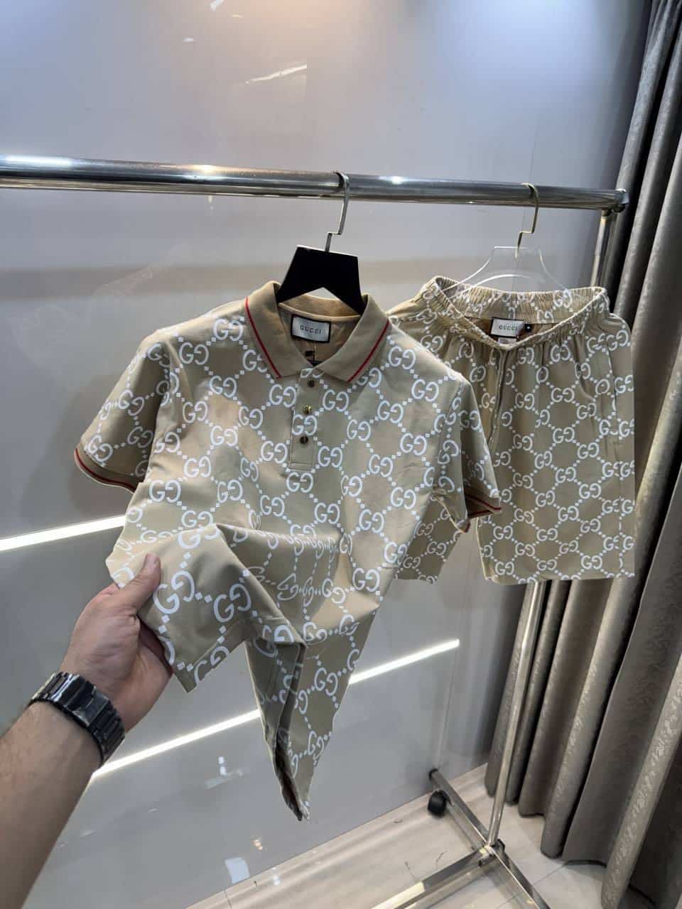 Gucc i Beige Monogar m Print Premium Cord Set