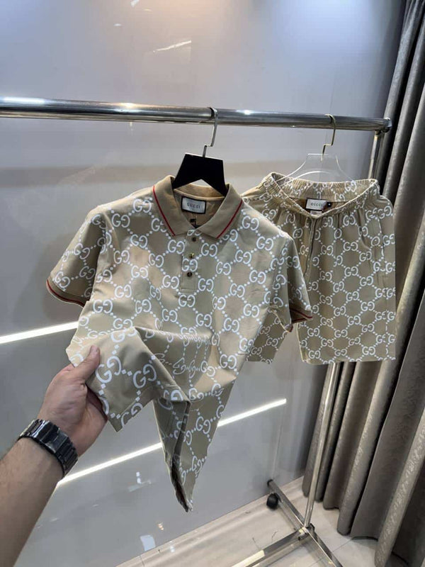 Gucc i Beige Monogar m Print Premium Cord Set