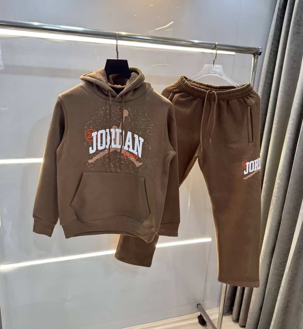 Ai r Jordan Brown Embroidery Logo Imported Tracksuit Main image