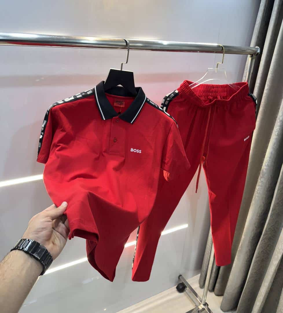 Hug o B0SS Red Embroidery Logo Premium Classic Tracksuit Main image