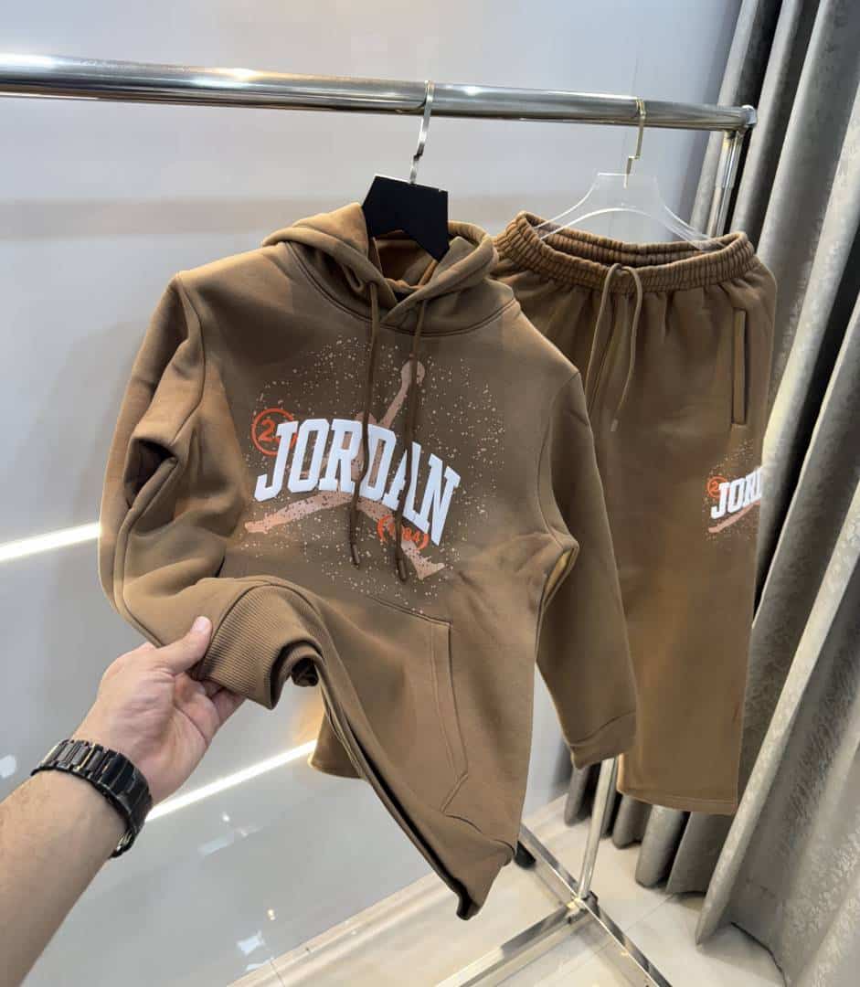Ai r Jordan Brown Embroidery Logo Imported Tracksuit Secondary image