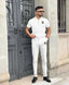 Balmai n Paris Cream Embroidery Work Imported Tracksuit With Carry Bag