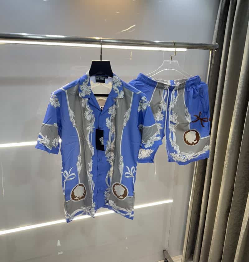 Versac e Couture Blue Printed Imported Cord Set Secondary image