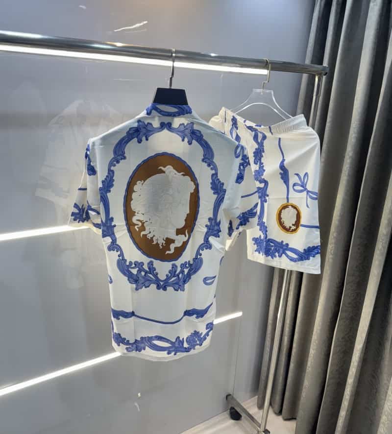 Versac e Couture White Printed Imported Cord Set