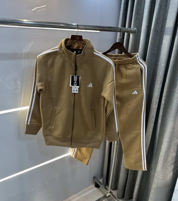 Adida s Beige Embroidery Logo Premium Classic Tracksuit