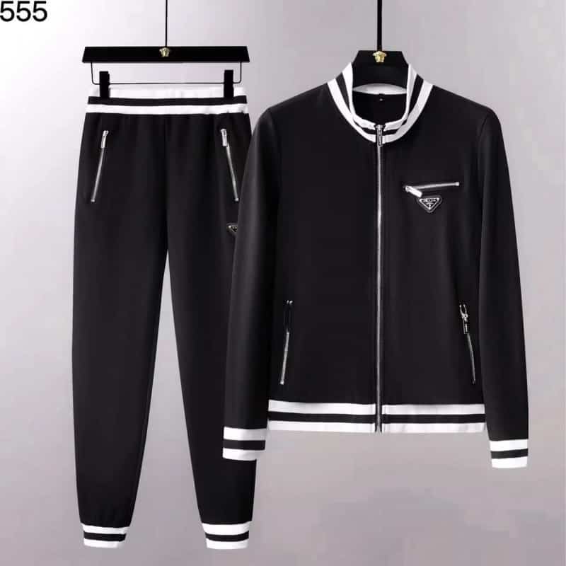 Prad a Milano Black Steel Logo Designer Imported Premium Tracksuit