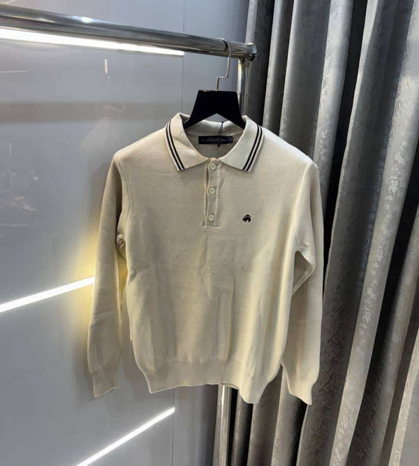 Brooks Brother Cream Premium Knitted Pull Over