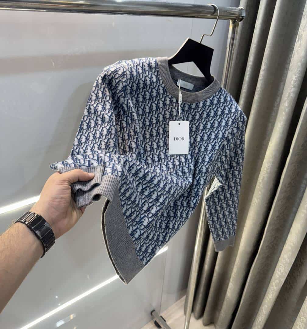 Christian Dio r Grey Knitted Imported Pull Over Main image