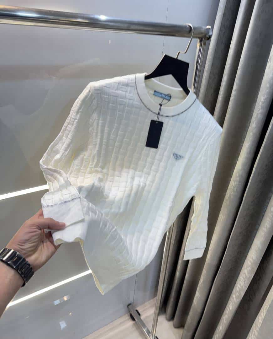 Prad a Milano White Knitted Imported Pull Over Main image