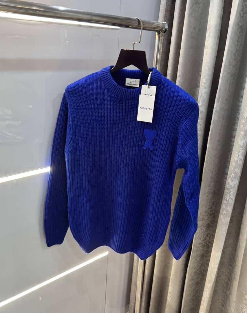 Ami Paris Blue Knitted Ultimate Imported Pull Over Secondary image