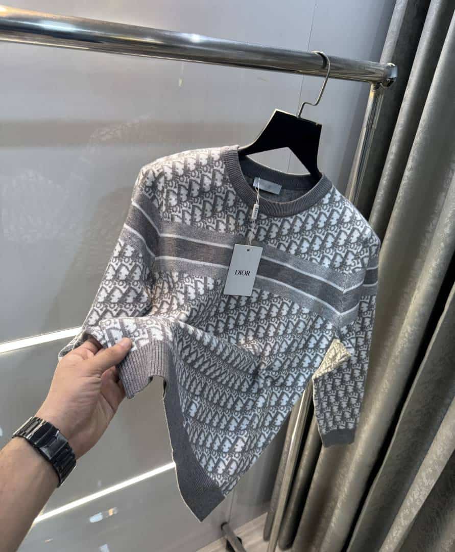 Christian Dio r Grey Knitted Imported Pull Over Secondary image