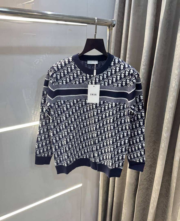 Christian Dio r Blue Knitted Imported Pull Over