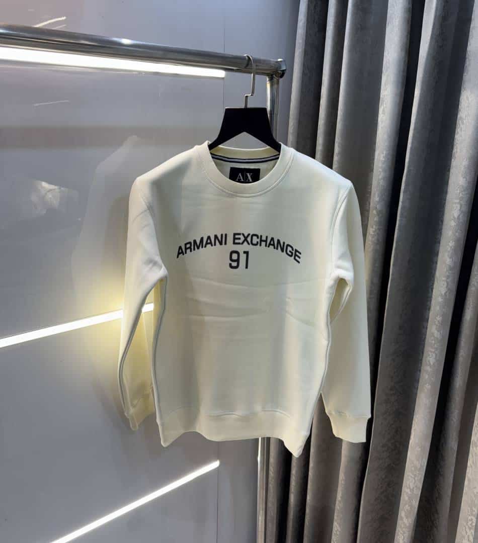 Arman i E....x!!change Cream Logo Work Premium Sweatshirt