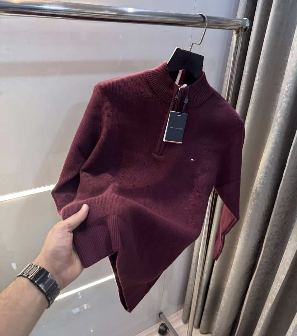 Tomm y Hilfiger Wine Knitted Classic Pull Over