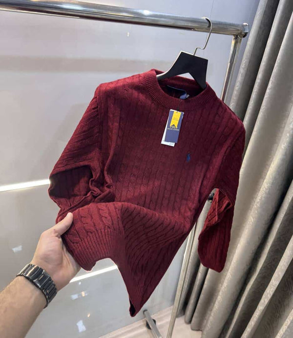 Ralp h Lauren Maroon Knitted Classic Pull Over