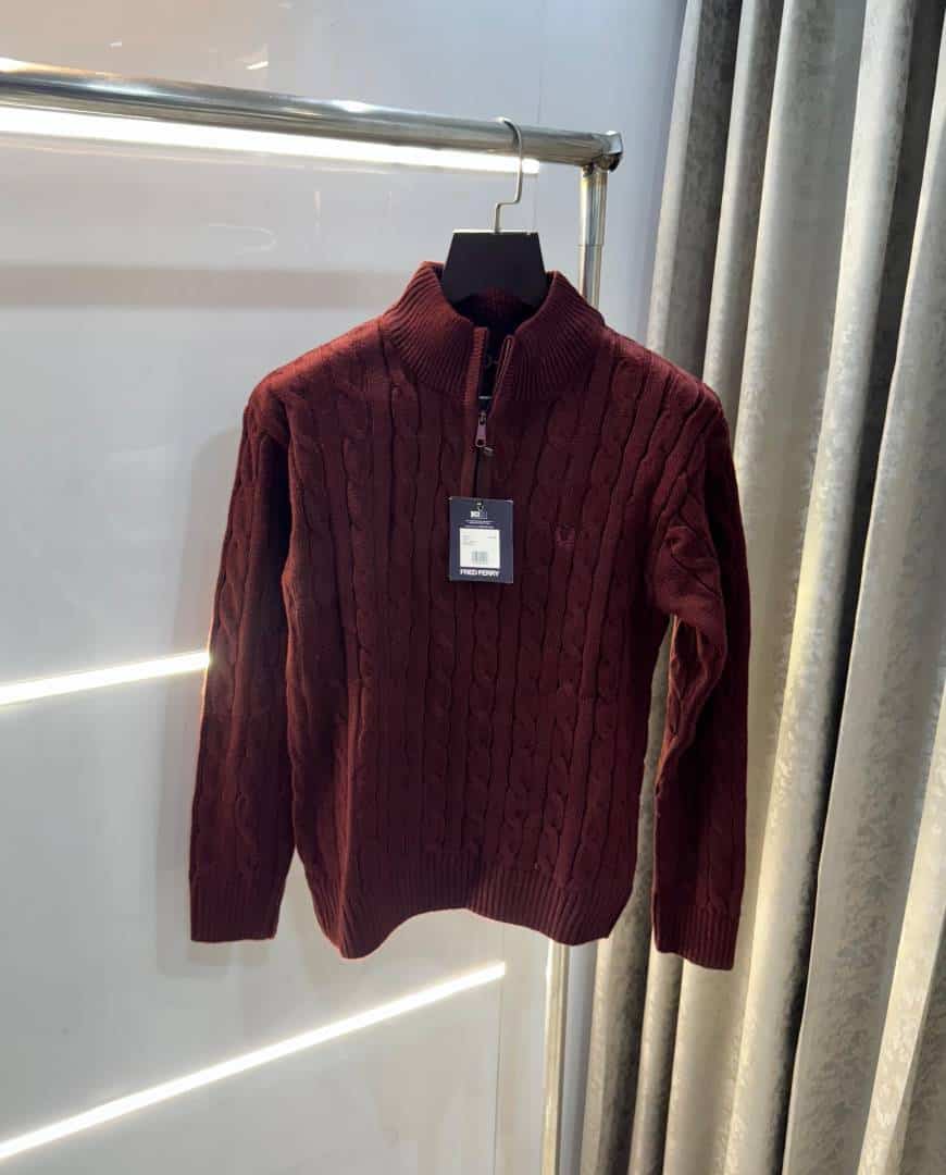 Fredperry Wine Knitted Premium Pull Over Secondary image