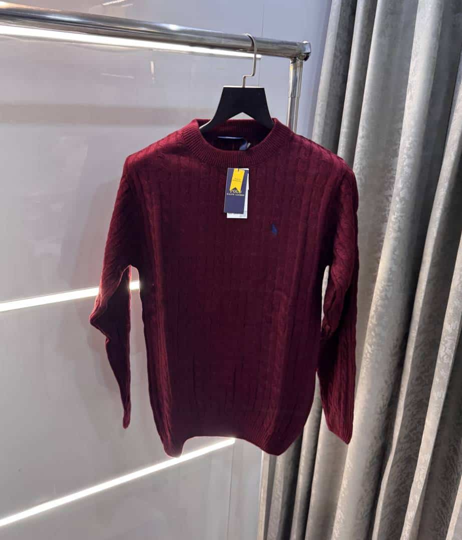 Ralp h Lauren Maroon Knitted Classic Pull Over