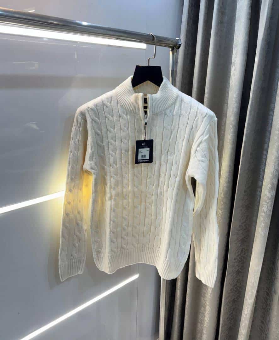 Fredperry Cream Knitted Premium Pull Over