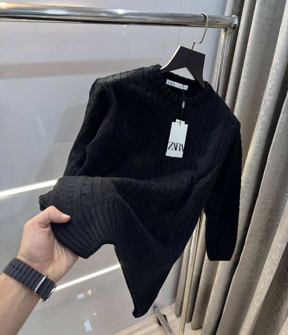 Zar a Black Knitted Premium Pull Over Main image