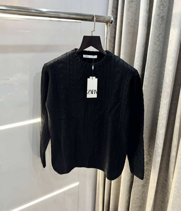 Zar a Black Knitted Premium Pull Over