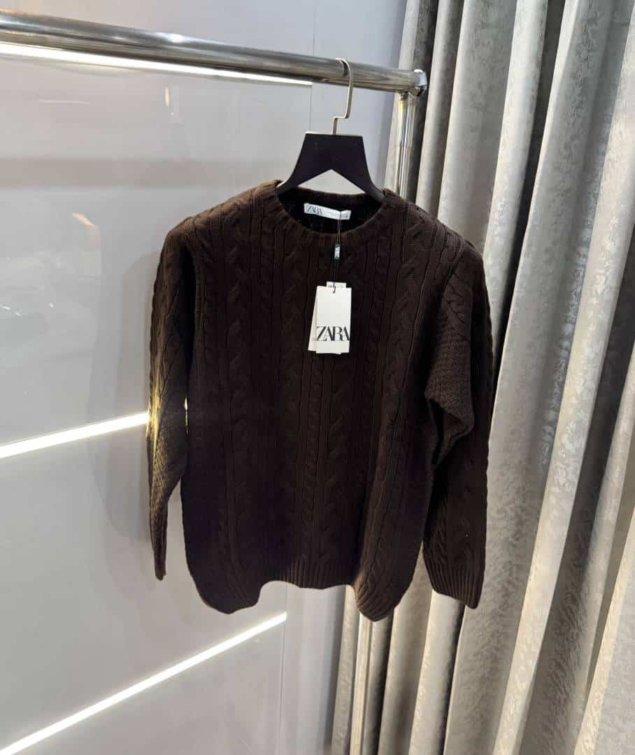 Zar a Brown Knitted Premium Pull Over
