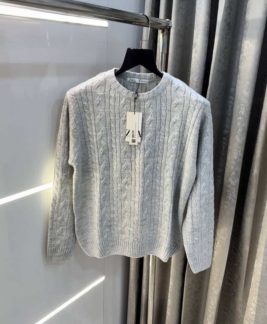 Zar a Light Grey Knitted Premium Pull Over Secondary image