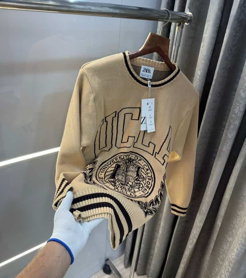 Zar a Beige Knitted Premium Pull Over Main image