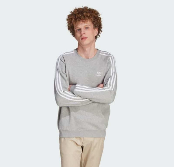 Adida s Grey Embroidery Logo Imported Sweatshirt