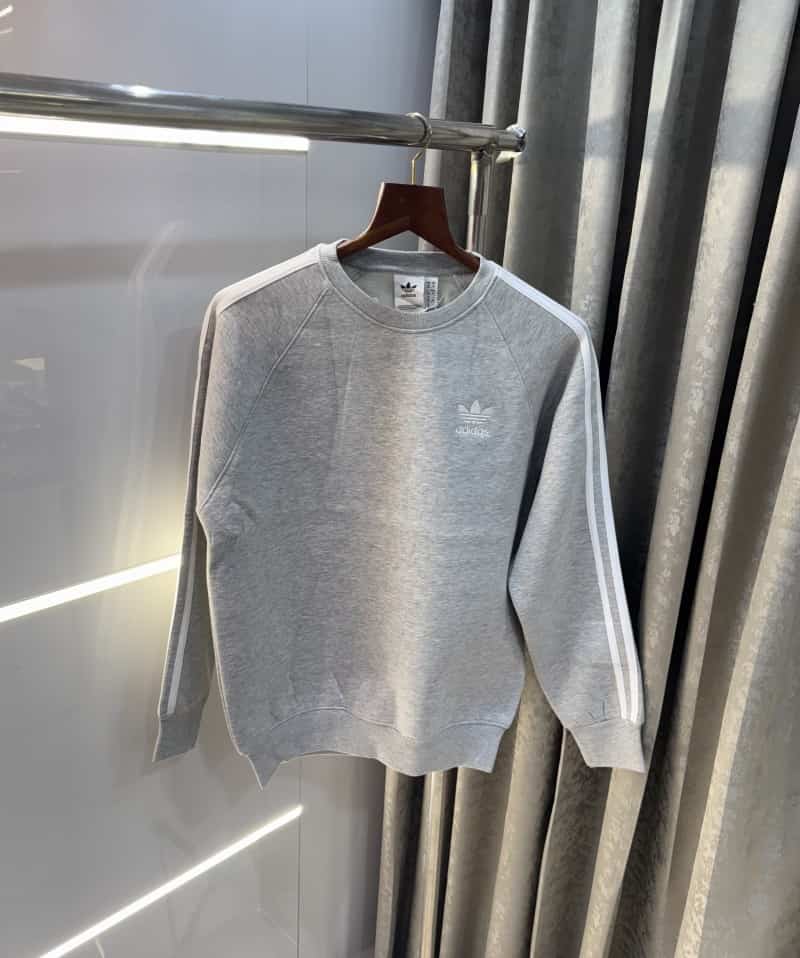 Adida s Grey Embroidery Logo Imported Sweatshirt