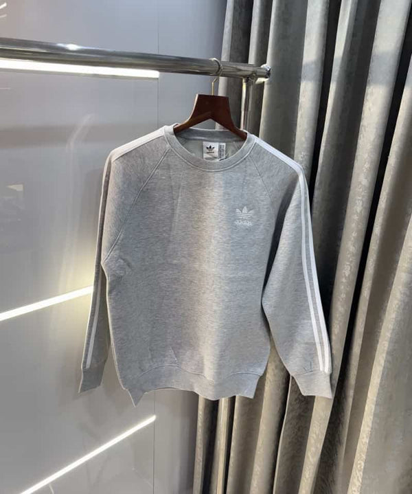 Adida s Grey Embroidery Logo Imported Sweatshirt