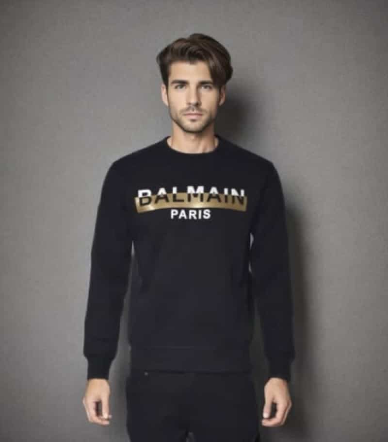 Balmai n Paris Black Logo Print Premium Sweatshirt Main image