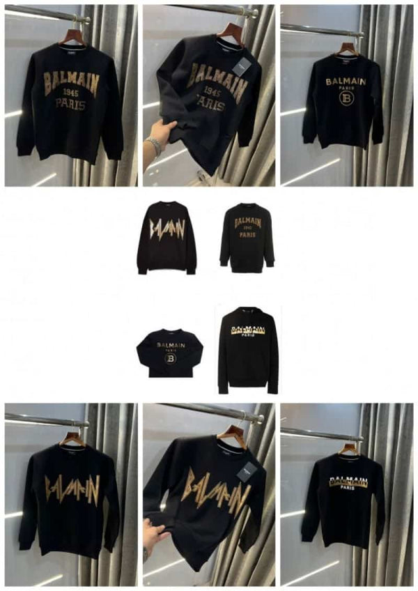 Balmai n Paris Black Logo Print Premium Sweatshirt