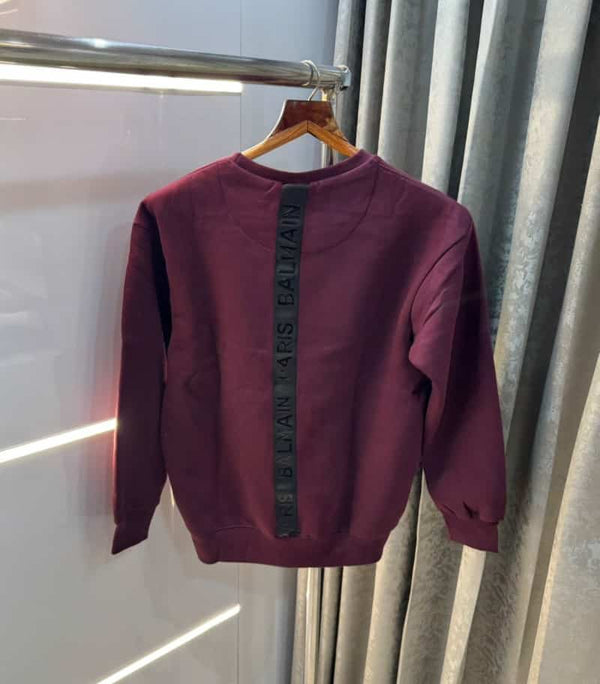 Balmai n Paris Wine Logo Work Imported Sweatshirt