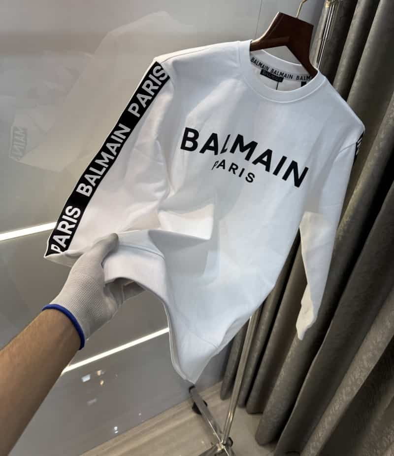 Balmai n Paris White Logo Work Imported Sweatshirt Main image