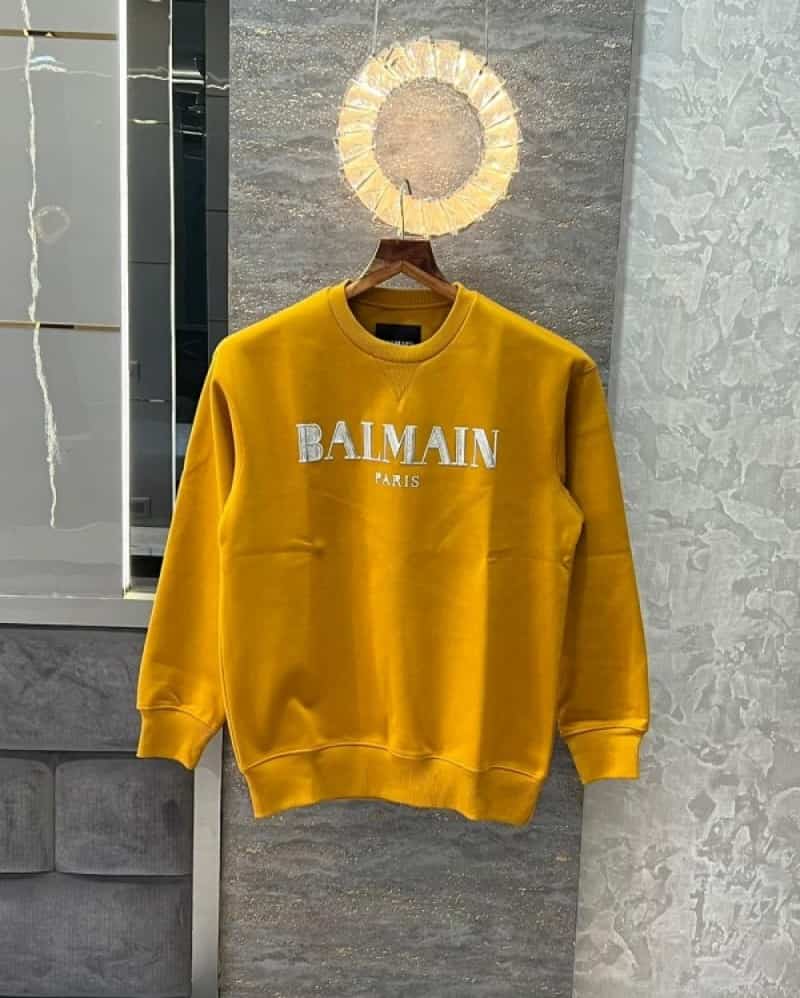 Balmai n Paris Mustard Logo Print Premium Sweatshirt Main image