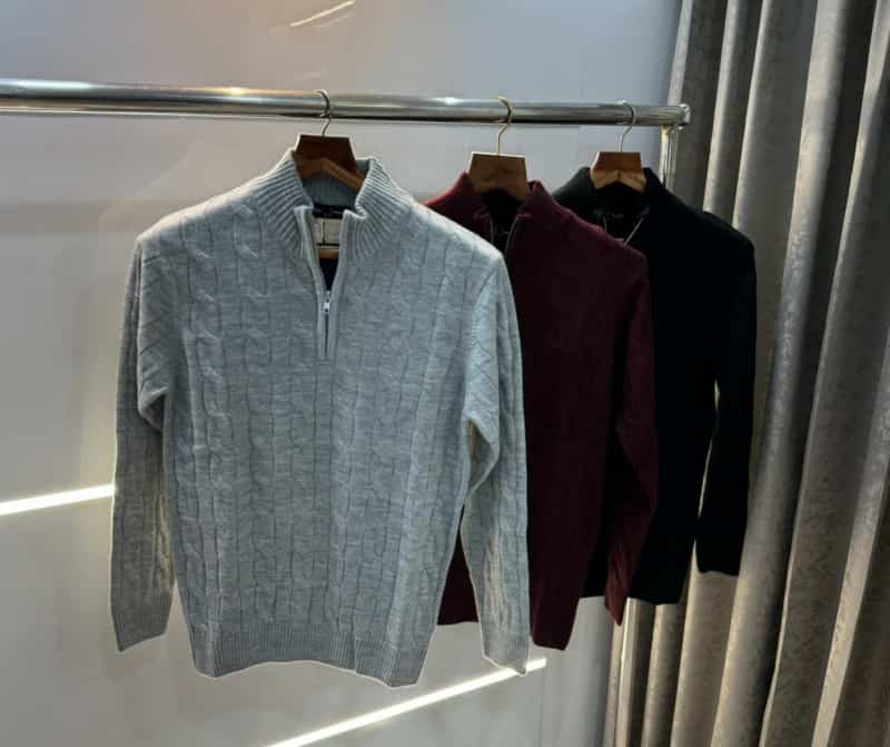 Fredperry Grey Knitted Premium Pull Over