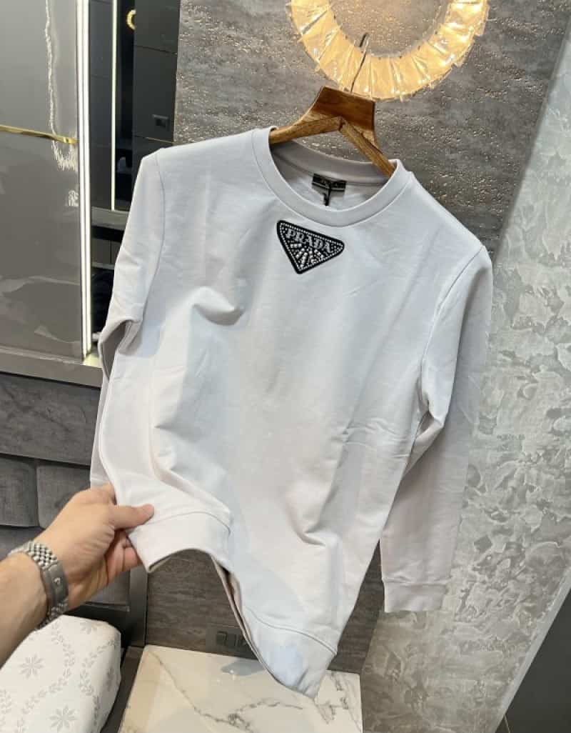 Prad a Milano Grey Designer Logo Imported Pull Over