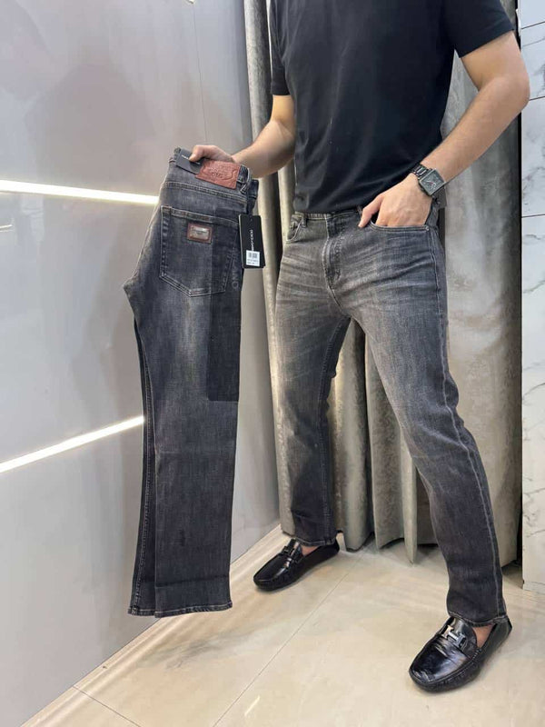 Dolce&Gabbana Dark Grey Pocket Logo Imported Hyperflex Denim