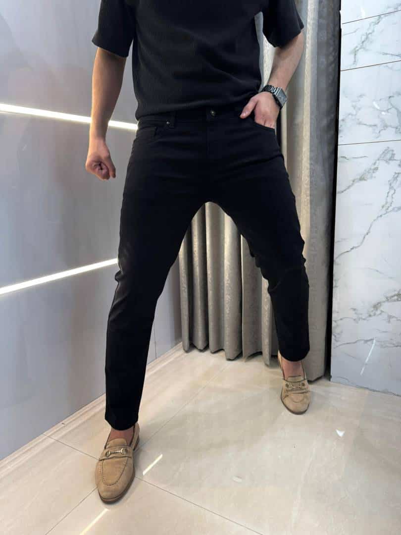 Armani Exchange Black Embroidery Logo Imported Hyperflex Denim Secondary image