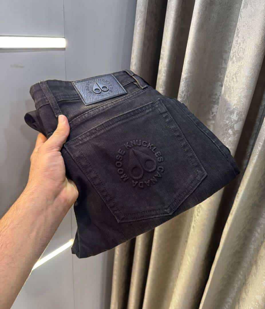 Moose Knuckles Carbon Black Imported Premium Straight Fit Denim