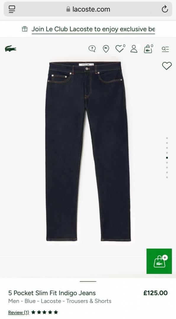 Lacost e Navy Blue raw Imported Hyperflex.. Denim
